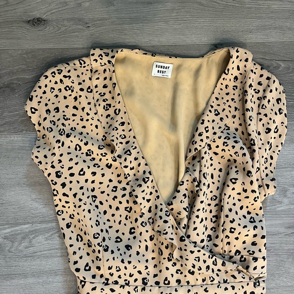 Aritzia Sunday Best Savoy Dress in Leopard Print size 4 - Picture 2 of 5